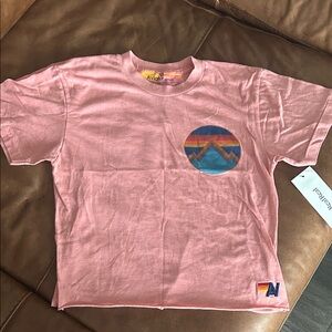 Avalon Kids Pink Tee with Mountain Graphic